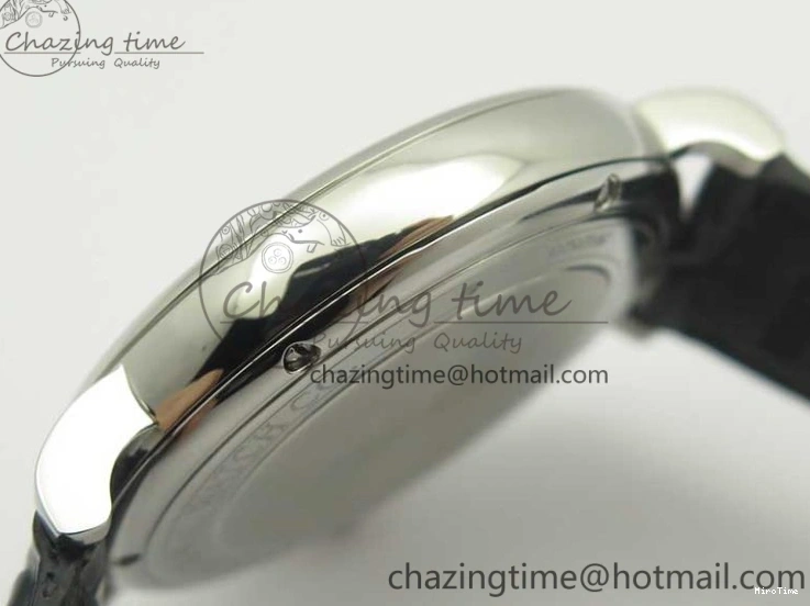 MIROTIME 0523 Affordable Portofino IW356501 SS V3 MK 1:1 Best Edition White Dial Gold Markers On Black Leather Strap MIYOTA 7196